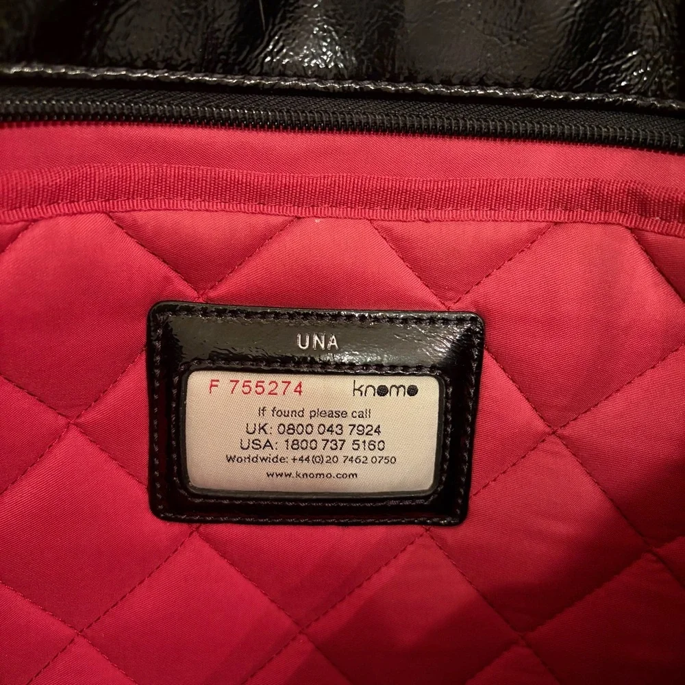 Knomo London Tote Top Handle Una Natural Lather Padded Quilted Laptop Travel Bag